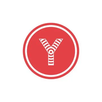 Abstract vector illustration circles forming letter y icon logo modern design Stock Illustration