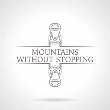 Abstract vector illustration of climbing pulley icon with text Stock Illustration