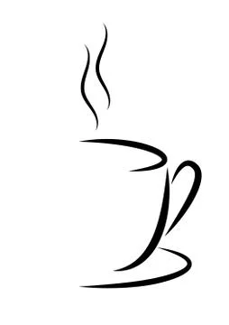 Abstract vector illustration of a Cup of hot coffee or tea with steam. Stock Illustration