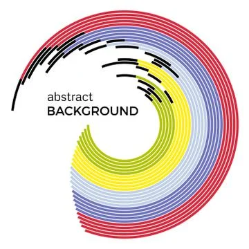 Abstract vector illustration depicting colored circles on a white background Stock Illustration