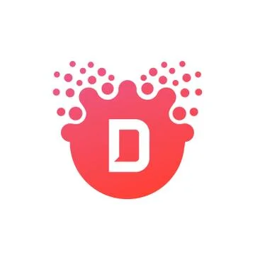 Abstract vector illustration Dots initial Letter d icon Logo modern design Stock Illustration