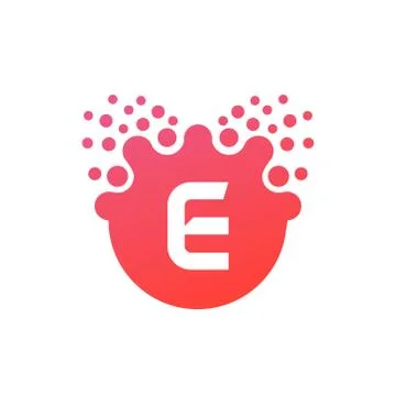 Abstract vector illustration Dots initial Letter e icon Logo modern design Stock Illustration