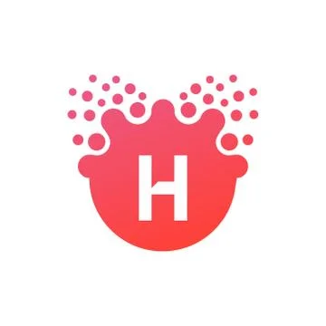 Abstract vector illustration Dots initial Letter h icon Logo modern design Stock Illustration