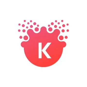 Abstract vector illustration Dots initial Letter k icon Logo modern design Stock Illustration