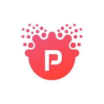 Abstract vector illustration Dots initial Letter p icon Logo modern design Stock Illustration