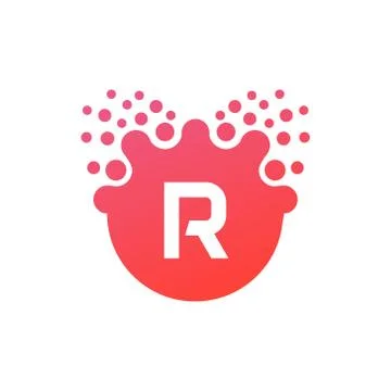 Abstract vector illustration Dots initial Letter r icon Logo modern design Stock Illustration