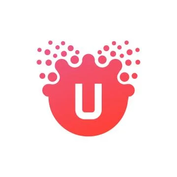 Abstract vector illustration Dots initial Letter u icon Logo modern design Stock Illustration