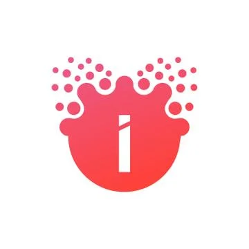 Abstract vector illustration Dots initial Letter i icon Logo modern design Stock Illustration