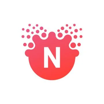 Abstract vector illustration Dots initial Letter n icon Logo modern design Stock Illustration