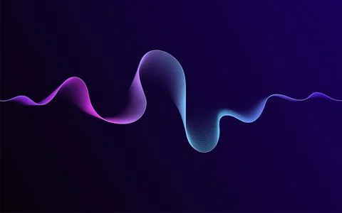 Abstract vector illustration of futuristic gradient blue and purple sound w.. Stock Illustration
