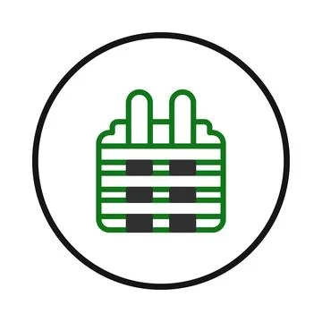 Abstract vector illustration of geometric shape with green and black lines .. Stock Illustration