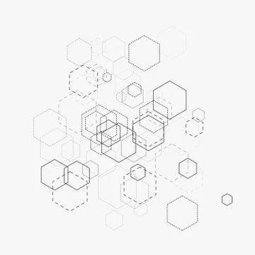Abstract vector illustration with hexagons Stock-Illustration