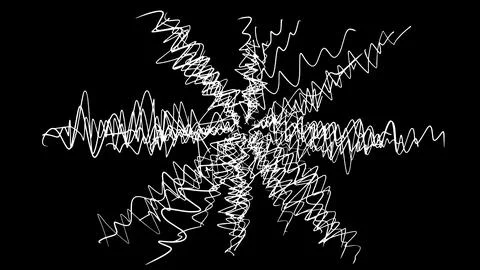 Abstract vector illustration of jagged scribbled lines radiating outward like an Illustrazione stock