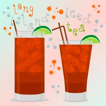 Abstract vector illustration logo for alcohol cocktails long island Stock Illustration