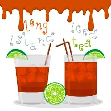 Abstract vector illustration logo for alcohol cocktails long island Stock Illustration