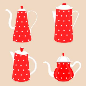 Abstract vector illustration logo for ceramic teapot, kettle on background Illustration