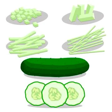 Abstract vector illustration of logo for green cucumber イラスト素材
