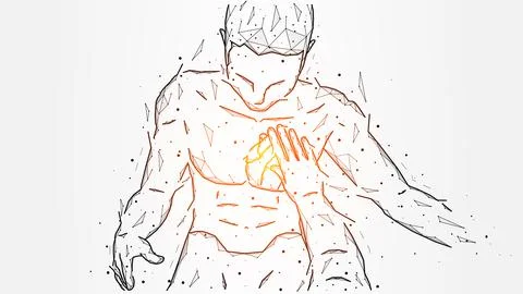 Abstract vector illustration of a man being pushed away with his hand. Push a Stock Illustration