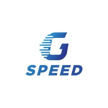 Abstract vector illustration motion fast speed initial letter g icon logo tem Stock Illustration