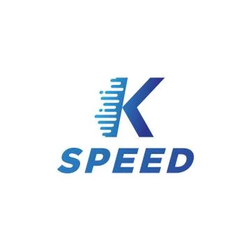 Abstract vector illustration motion fast speed initial letter k icon logo tem Illustrazione stock