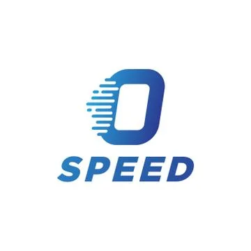 Abstract vector illustration motion fast speed initial letter o icon logo tem Stock Illustration
