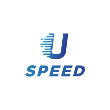 Abstract vector illustration motion fast speed initial letter u icon logo tem Stock Illustration