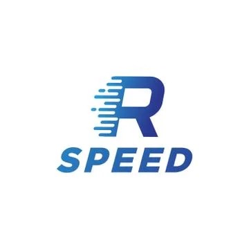 Abstract vector illustration motion fast speed initial letter r icon logo tem Stock Illustration
