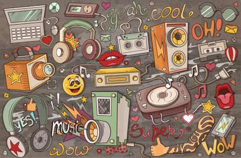 Abstract vector illustration of music Stock Illustration