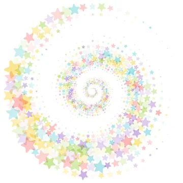 Abstract vector illustration of randomly scattered colorful stars, festive sp Stock Illustration