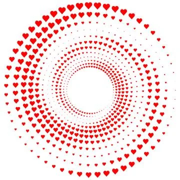 Abstract vector illustration of randomly scattered colorful hearts, festive.. Stockillustratie