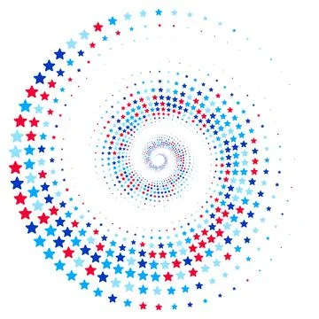 Abstract vector illustration of randomly scattered colorful stars, festive sp Stock Illustration