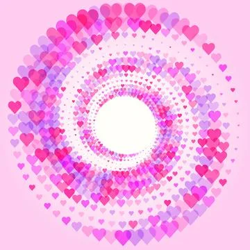 Abstract vector illustration of randomly scattered colorful hearts, festive s Illustrazione stock