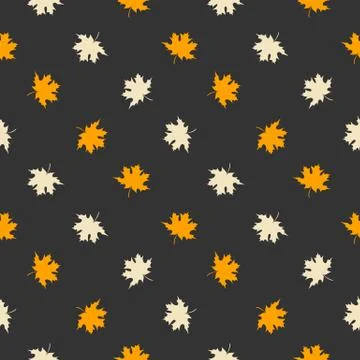 Abstract Vector Illustration Seamless Pattern Background with Falling Autumn Stock Illustration