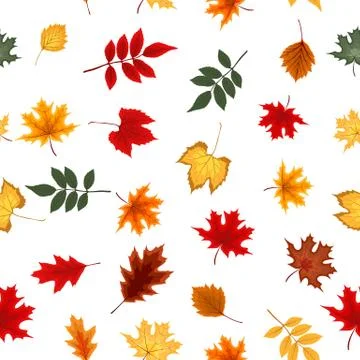 Abstract Vector Illustration Seamless Pattern Background with Falling Autumn Stock Illustration