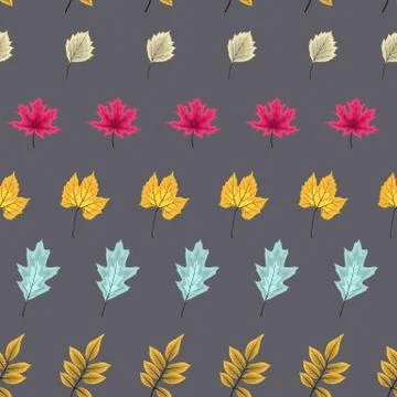Abstract Vector Illustration Seamless Pattern Background with Falling Autumn  Stock Illustration