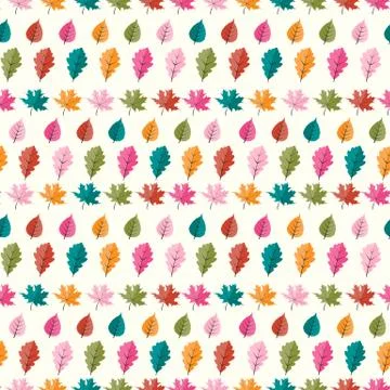 Abstract Vector Illustration Seamless Pattern Background with Falling Autumn  Illustrazione stock