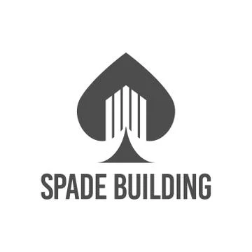 Abstract vector illustration spade building icon logo construction black colo Ilustración de archivo