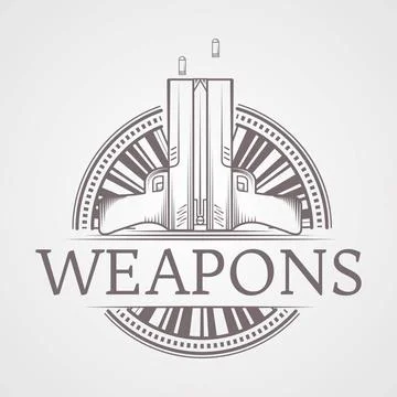 Abstract vector illustration of traumatic weapons badge Design elements wi... Stock Photos