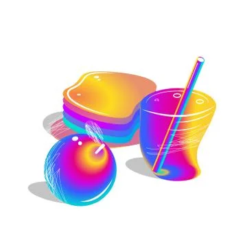 Abstract vector image. Bright colored neon gradients. acid style Stock Illustration