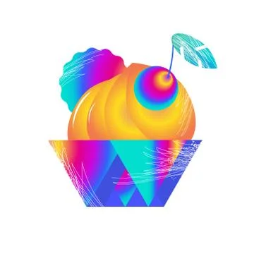 Abstract vector image. Bright colored neon gradients. acid style Stock Illustration