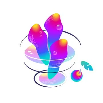 Abstract vector image. Bright colored neon gradients. acid style Stock Illustration