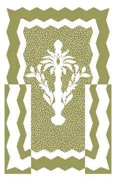 An abstract vector image depicting a stylized plant against a background of Illustrazione stock