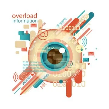 Abstract vector image. Information Overload concept. Intoxication information Stock Illustration
