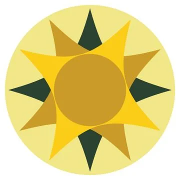 Abstract vector image of sun in a circle Stock Illustration