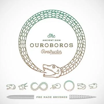 Abstract Vector Infinite Ouroboros Snake Symbol, Sign or a Logo Constructor in Illustrazione stock