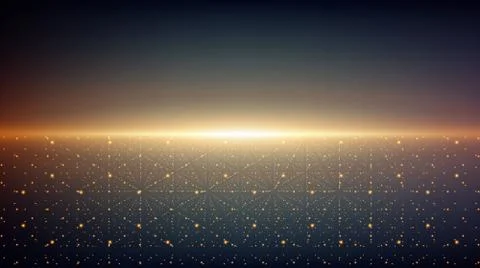 Abstract vector infinity background. Glowing stars with illusion of depth and Stock Illustration