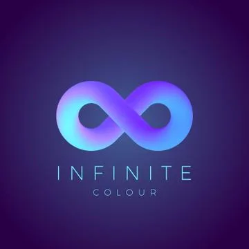 Abstract Vector Infinity Symbol with Modern Gradient and Typography. On Dark 스톡 일러스트