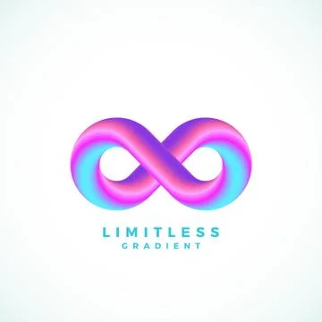 Abstract Vector Infinity Symbol with Modern Gradient and Typography. 스톡 일러스트