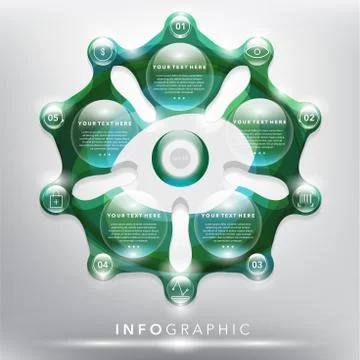 Abstract vector Info graphic template for 5 options. Stock Illustration