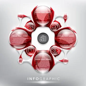 Abstract vector Info graphic template for 4 options. Illustrazione stock